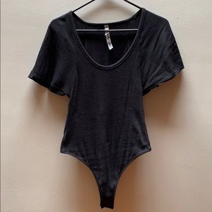 Free People Bodysuit with flutter sleeve